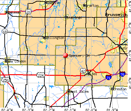 Spencer, OH map