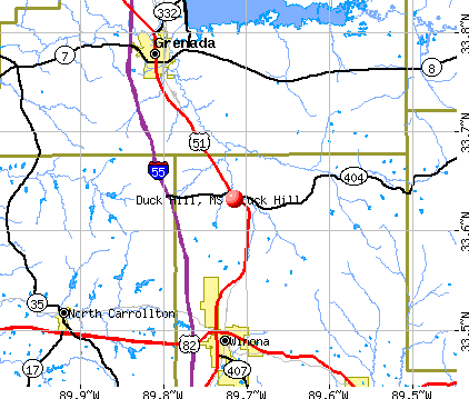 Duck Hill, MS map