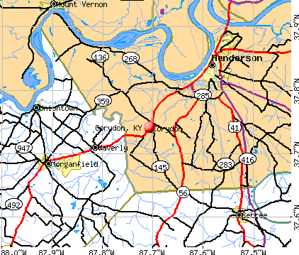 Corydon, KY map