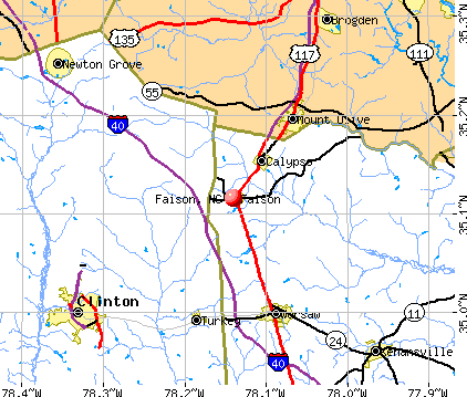 Faison, NC map