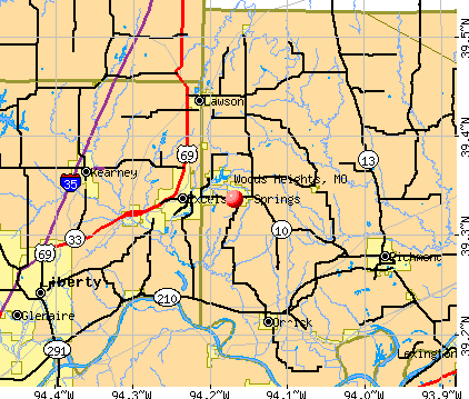 Woods Heights, MO map