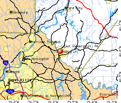 East Vandergrift, PA map