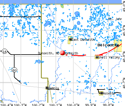 Dunseith, ND map