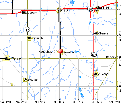 Kanawha, IA map