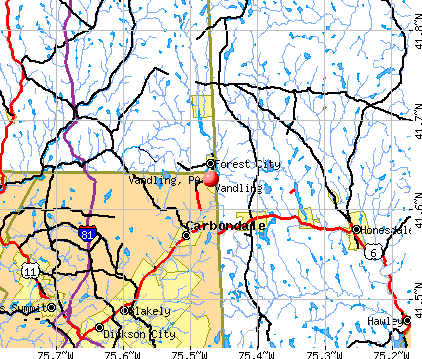Vandling, PA map