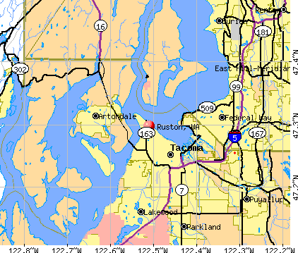 Ruston, WA map