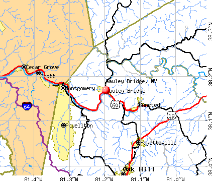 Gauley Bridge, WV map
