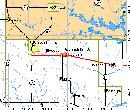 Auburndale, WI map