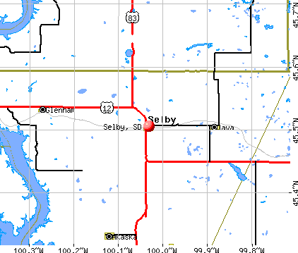 Selby, SD map