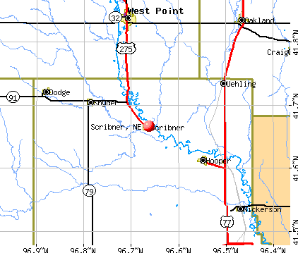 Scribner, NE map