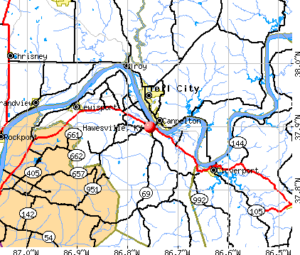 Hawesville, KY map