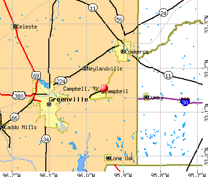 Campbell, TX map