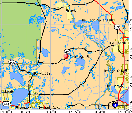 Paisley, FL map