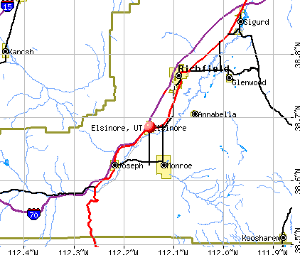 Elsinore, UT map