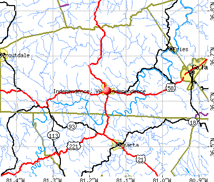 Independence, VA map