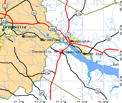 Chocowinity, NC map