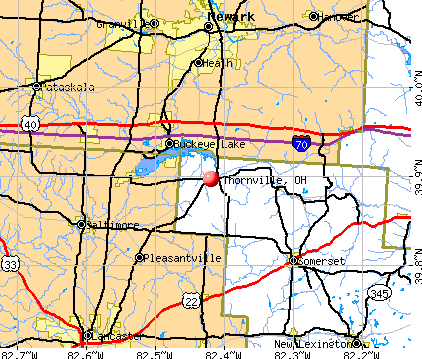 Thornville, OH map