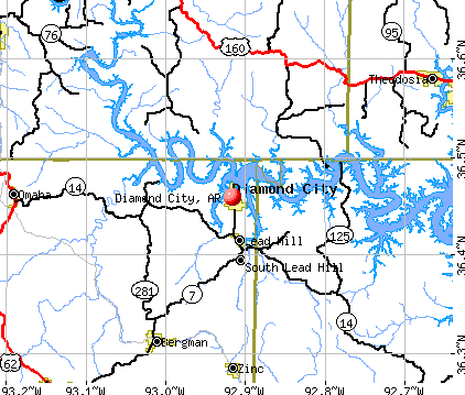 Diamond City, AR map