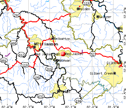 Red Jacket, WV map