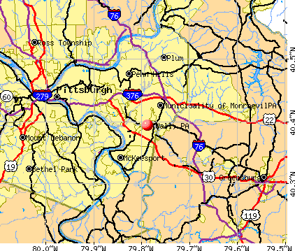 Wall, PA map