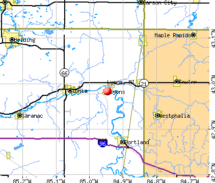 Lyons, MI map