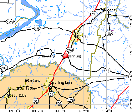 Henning, TN map