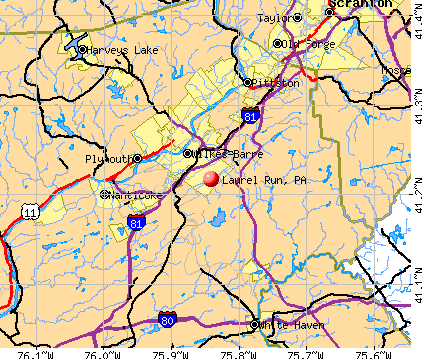 Laurel Run, PA map