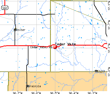 Cedar Vale, KS map