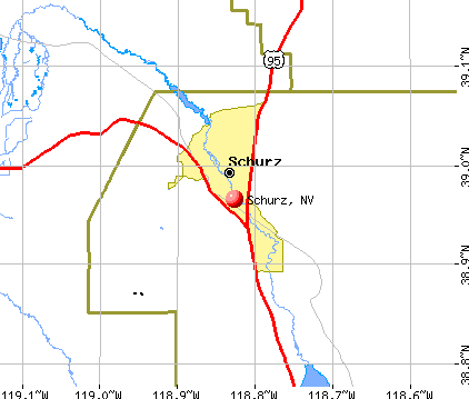 Schurz, NV map