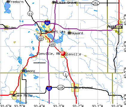 Glenville, MN map