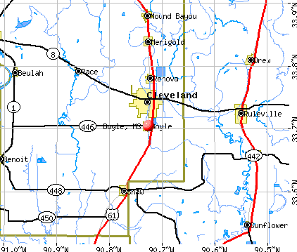 Boyle, MS map