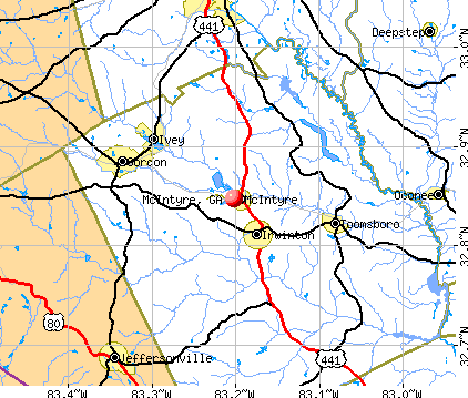 McIntyre, GA map