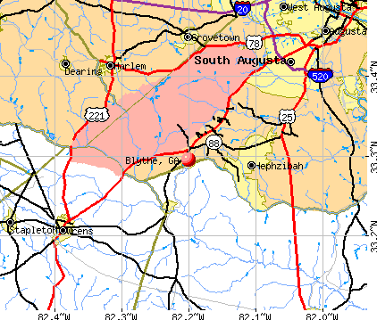 Blythe, GA map