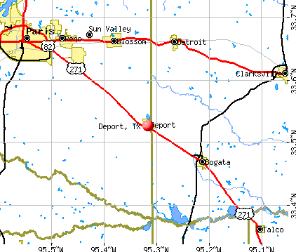 Deport, TX map