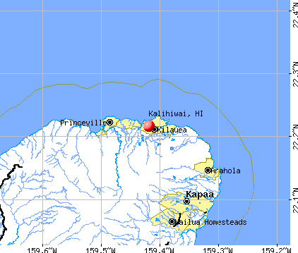 Kalihiwai, HI map