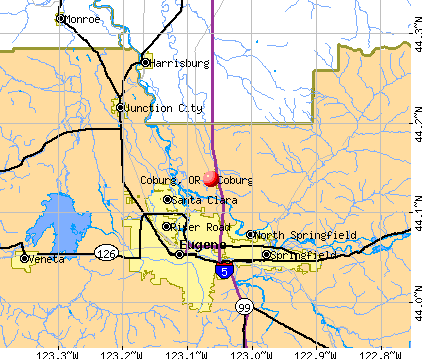 Coburg, OR map