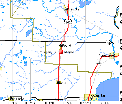 Coleman, WI map
