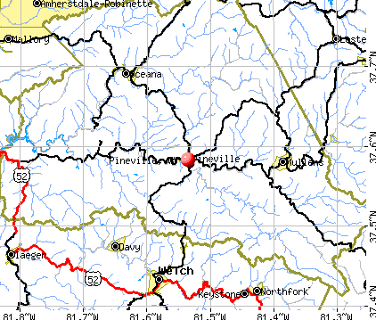 Pineville, WV map