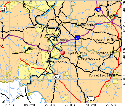 Fayette City, PA map