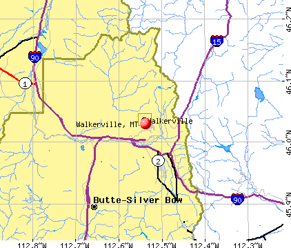 Walkerville, MT map