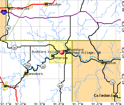 Rushford Village, MN map
