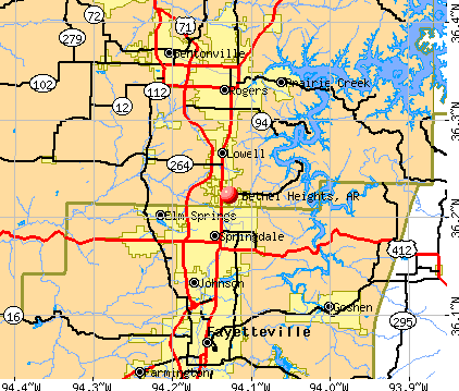 Bethel Heights, AR map