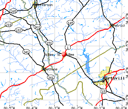 McBee, SC map