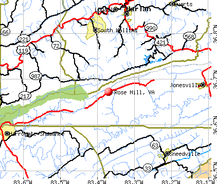 Rose Hill, VA map