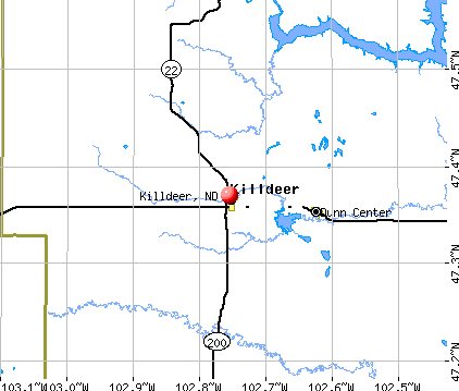 Killdeer, ND map