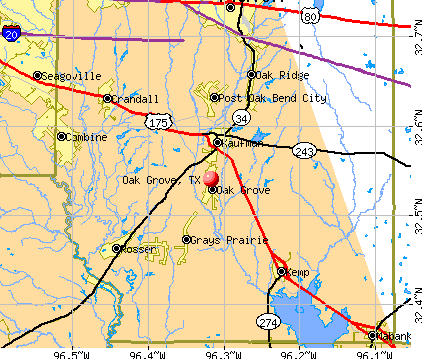 Oak Grove, TX map