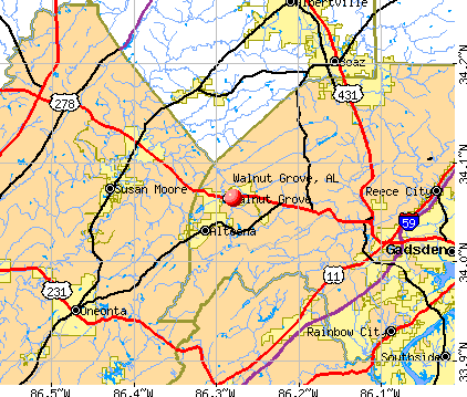 Walnut Grove, AL map