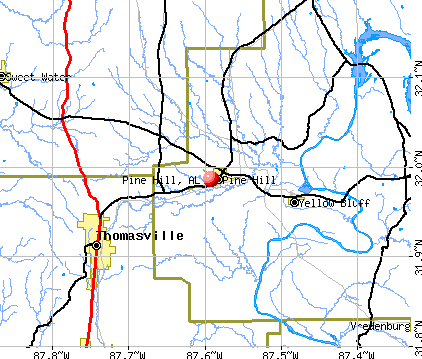 Pine Hill, AL map