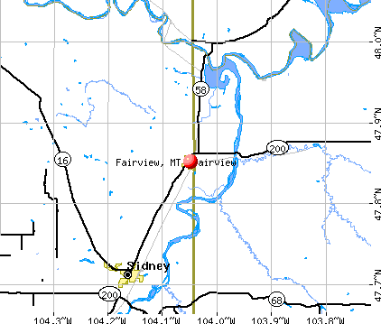Fairview, MT map