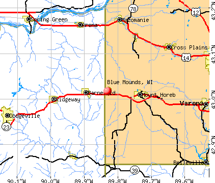 Blue Mounds, WI map